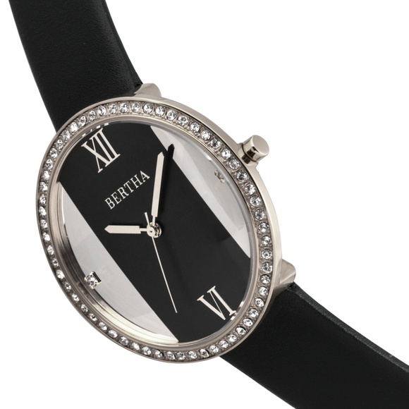 Crystal Surrounded Stainless Steel Bezel Watch
